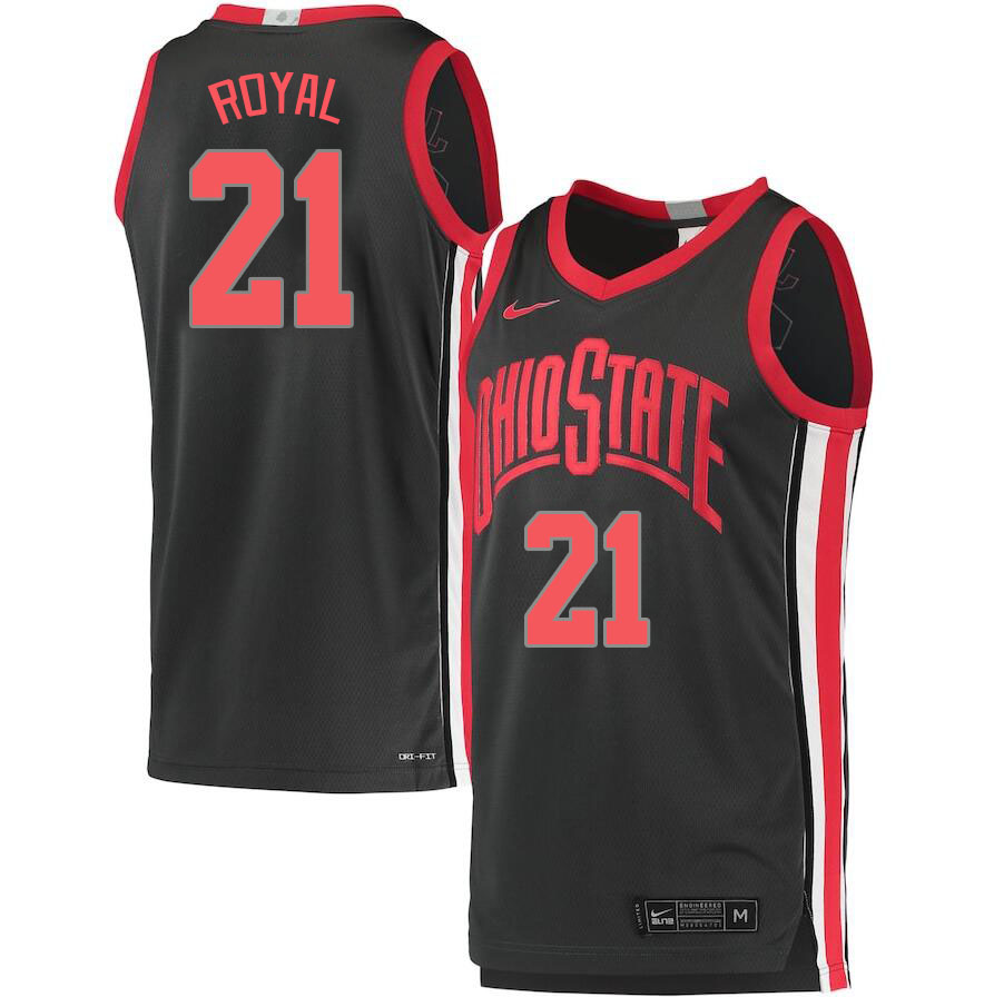Ohio State Buckeyes #21 Devin Royal College Basketball Jerseys Stitched Sale-Charcoal